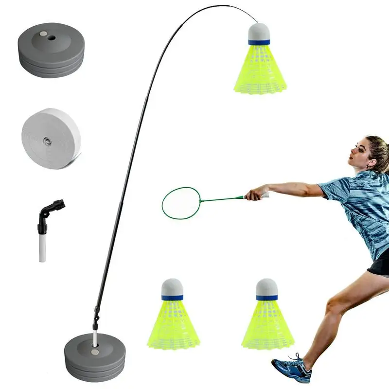 Badminton Training Tool Badminton Single-Player Auxiliary Trainer Stretch Badminton Robot Racket Training Power Practice Sports