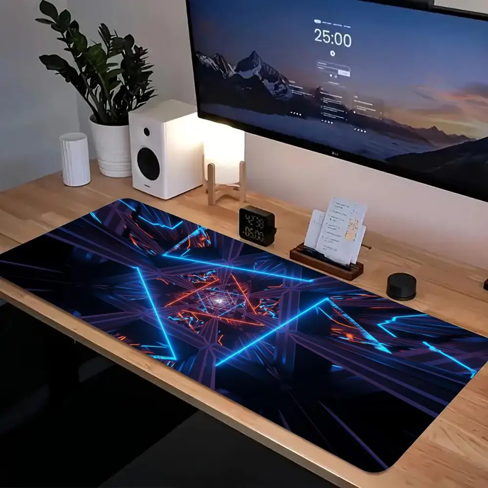 

Коврик для мыши с 3D геометрическим узором, коврик для мыши для компьютера, ноутбука, офисный большой игровой коврик для мыши, нескользящий настольный коврик с резиновым дном 900X400