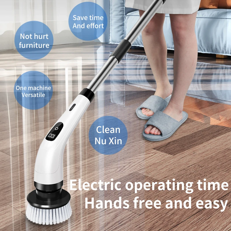 Multifunctional electric cleaning brush extended retractable wireless waterproof cleaning