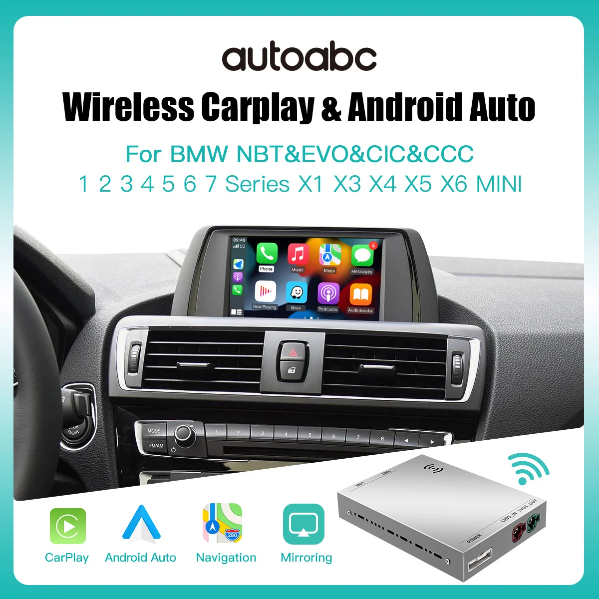 Autoabc Wireless Apple Carplay Multimedia Video Interface Android Auto For F30 F10 Nbt F01 F02 F15 F20 F35 F31 F32