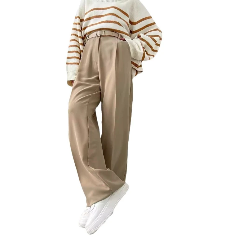 

2024 New Women's Casual Temperament Commuting Loose Straight Leg Suit Pants