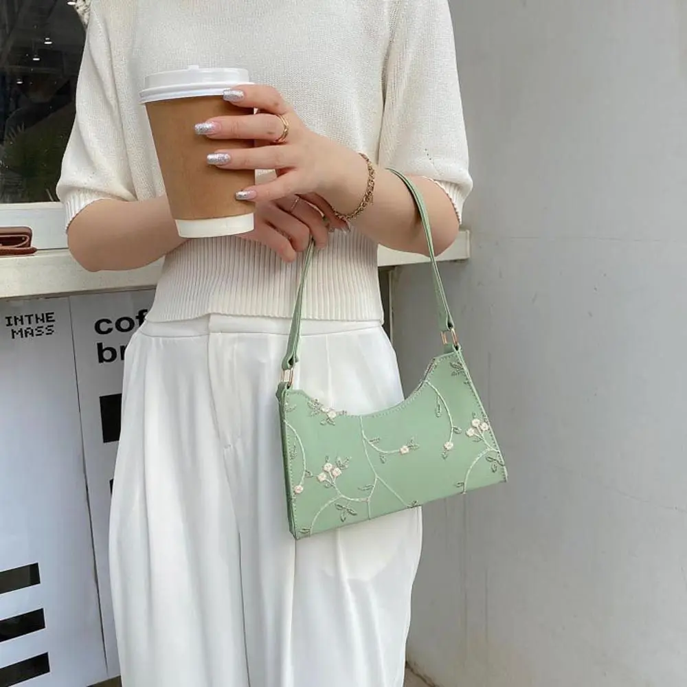

All-match Embroidery Small Handbag For Girls Purse Wallets Mini Messenger Bags Shoulder Bags Women Underarm Bag Korean Handbag