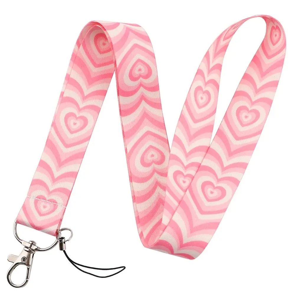 

Name Tag Holder Keychain Key Ring Holder Webbings Ribbon Love Neck Strap Heart Lanyard Badge Holder ID Card Pass Hang Rope