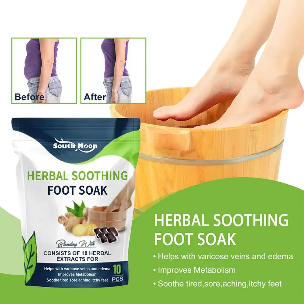 Detox Foot Soak Herbal Lymphatic Health Promote Blood Circulation Improve Sleep Stress Remove Moisture Kidney Support Foot Bath