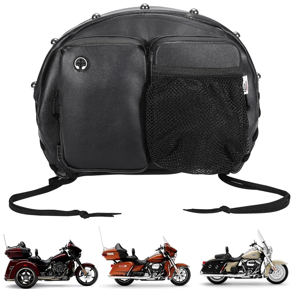 Motorcycle Backrest Bag Driver Backrest Sissy Bar Bags Rider Back Rest Seat Pocket for Touring Road Glide Tri Glide Softail Pack