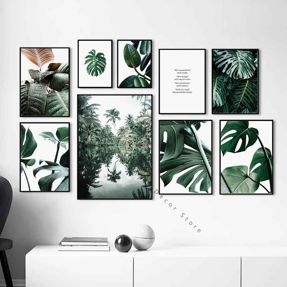 

Tropical Forest Plant Green Leaf Monstera Wall Art Canvas Painting Nordic Posters And Prints Wall Pictures For Living Room Decor