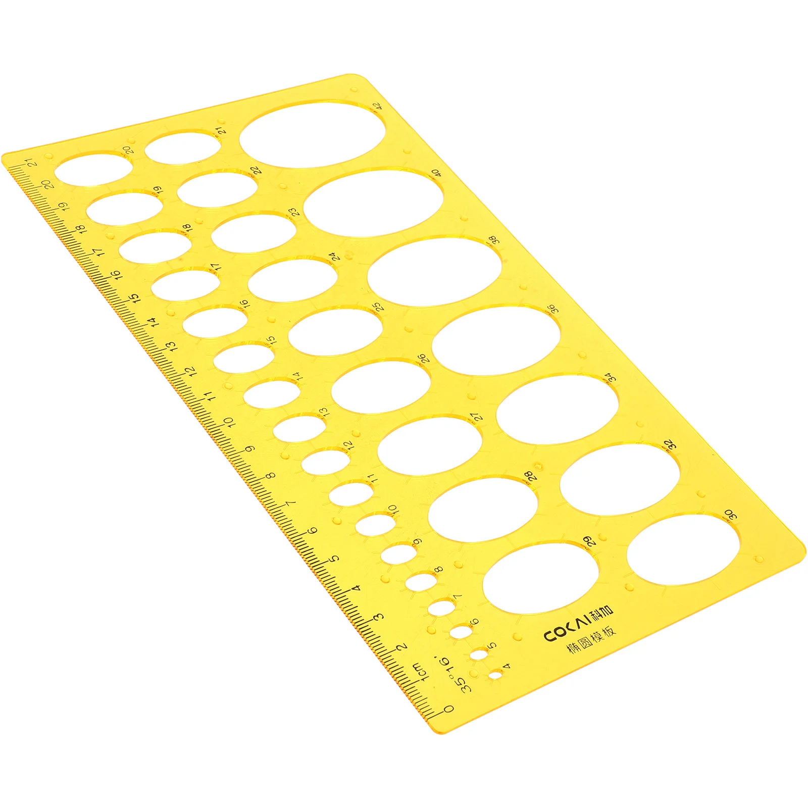 Righelli per bozze ellittiche trasparenti arancioni Modelli di disegno in plastica Scala trasparente adatta per il design dell'ufficio scolastico di architettura