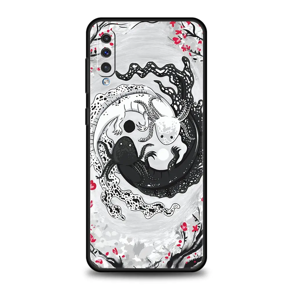 Koi Fish Case For Samsung Galaxy A12 A22 4G A32 5G A72 A52 A70 A50 A20e A30 A02s A10 A20s A10s A40 A04 Phone Cover Black Shell