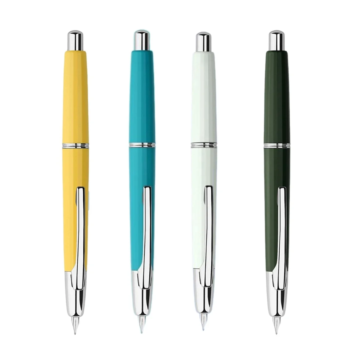 Pulpen tinta tekan Resin, ujung pena ekstra halus 0.4mm konverter pena tinta untuk menulis hadiah Hitam (Klip hitam)