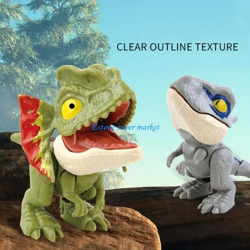 090B Finger Biting Dinosaur Model Figuur Joint Dinosaur voor Toddler Role Play Finger Puppet On Model Familie Activiteit
