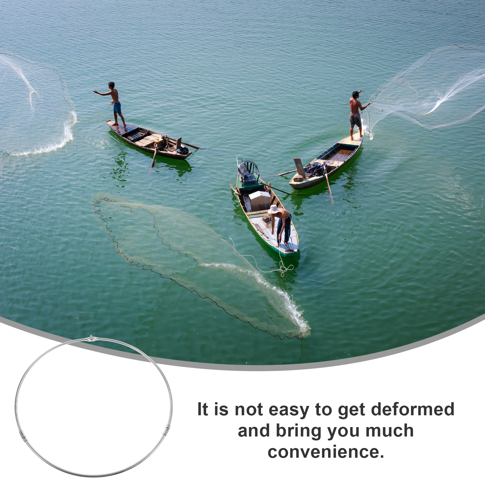 

Stainless Steel Fishing Net Ring Durable Foldable Circle Mesh Accessories Crab Net Supplies Practical Dip Nets Long Lasting
