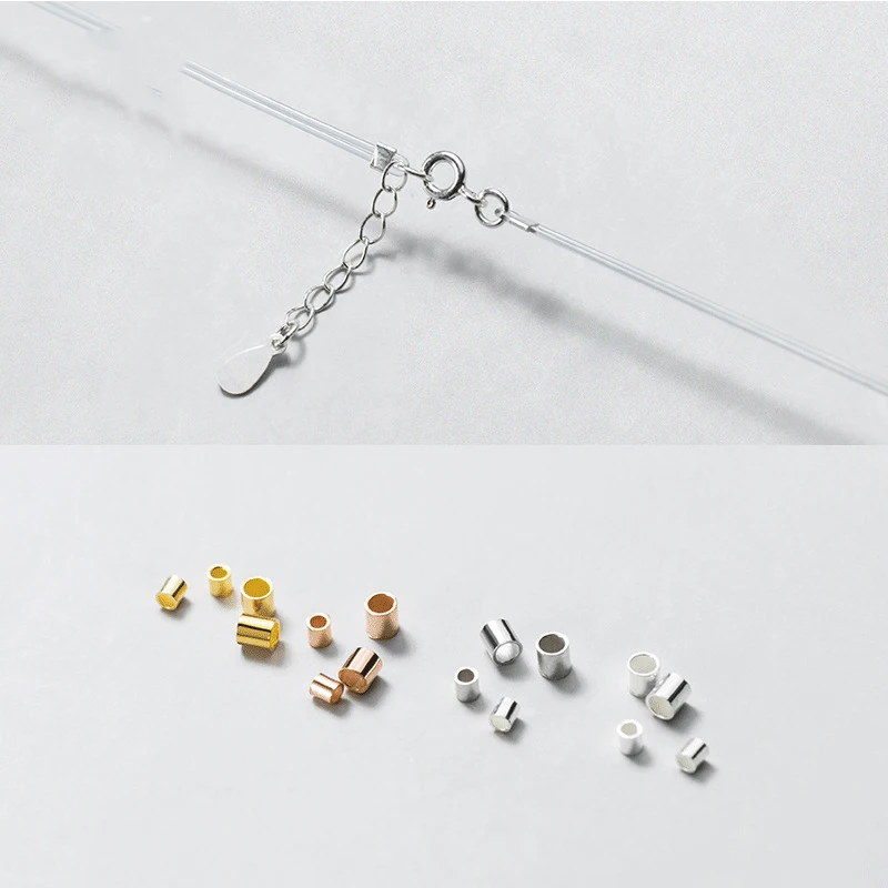 20pcs/lot Small 925 Sterling Silver Spacer Beads Handmade Bracelets Choker Charm Silver Mini Beads Accessories DIY Jewelry Make