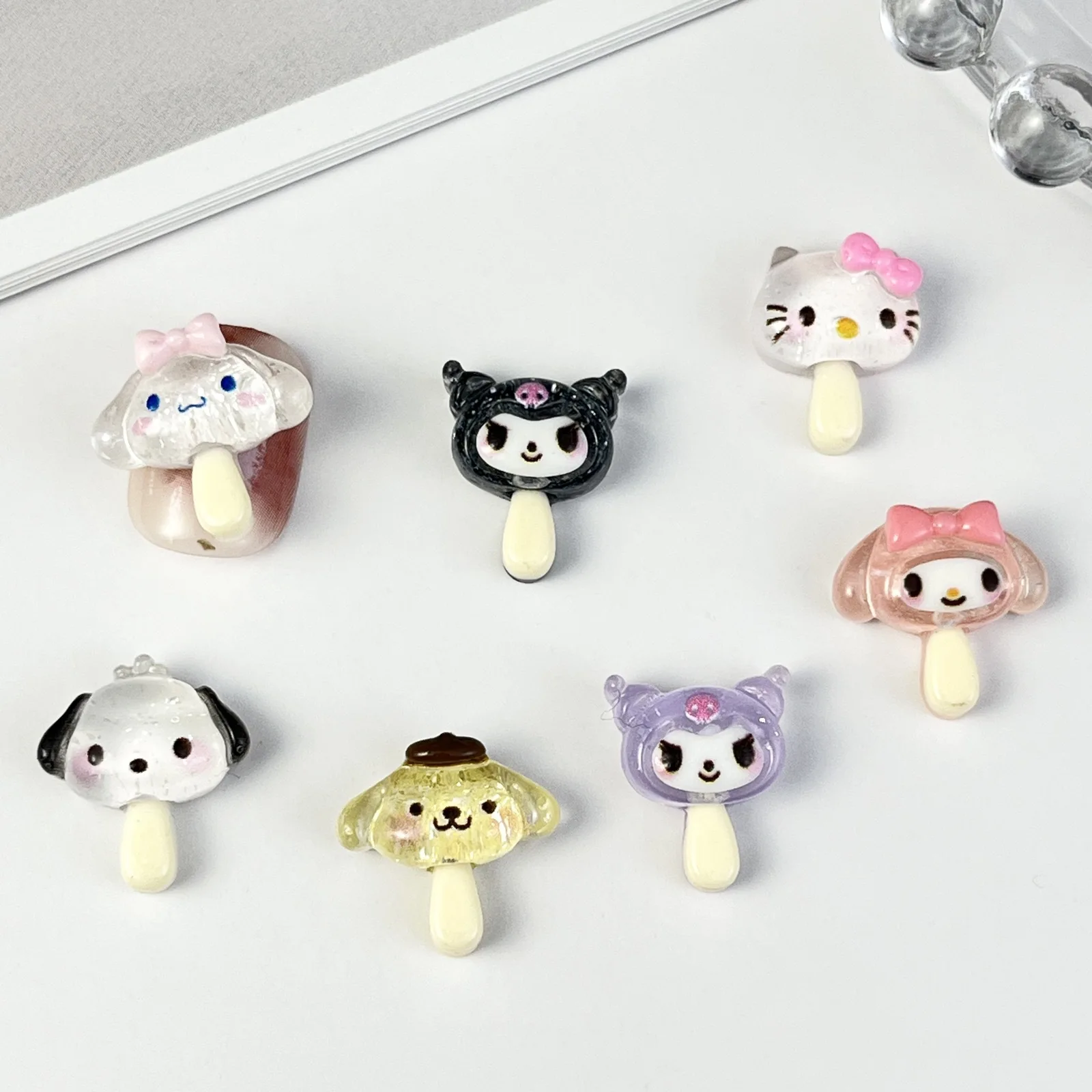 Breloques pour ongles Popsicle, 50 pièces/paquet, paillettes ma mélodie et Hello Kitty, Nail Art en résine, décoration d'ongles d'été mignonne pour manucure à faire soi-même