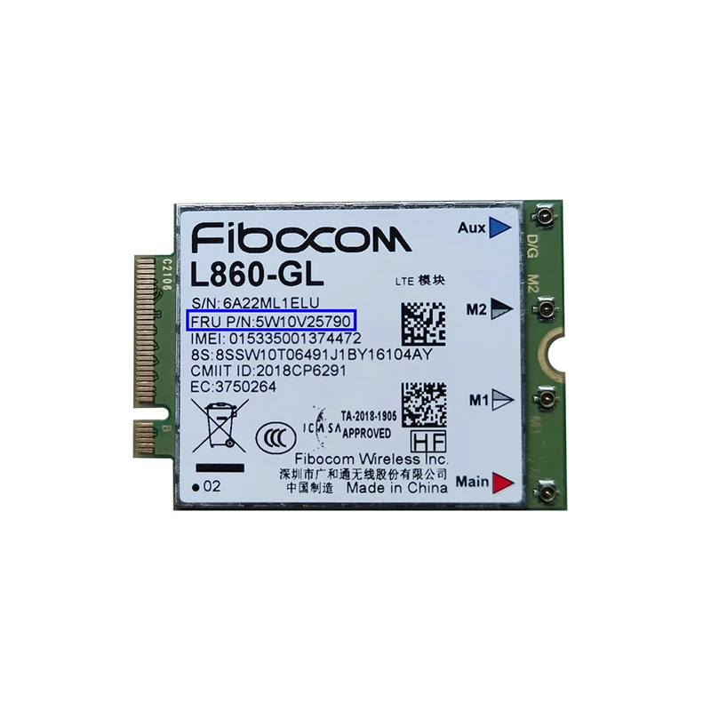 

Fibocom L860-GL FRU 5W10V25790 LTE CAT16 M.2 модуль для Thinkpad X1 Carbon Extreme Yoga P15 P17 T14 P14s T15 P17 P15 X13 P1 P15s