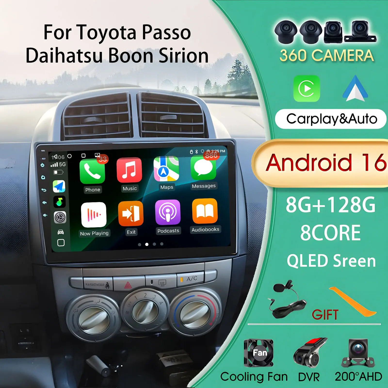 

Car Radio 2Din Android For Toyota Passo Daihatsu Boon Sirion Subaru Justy Perodua Myvi Carplay Android Auto Wirleess Car Video