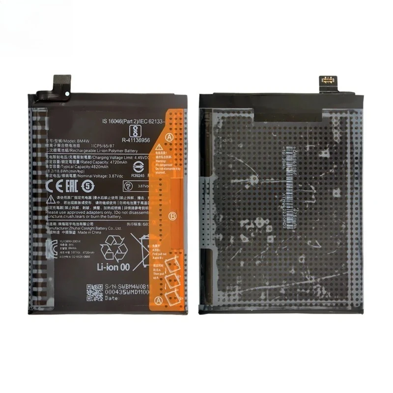 BM4W 4820mAh Battery for Xiaomi Mi 10T Lite 5G High Quality Phone Replacement Batteries +Tools