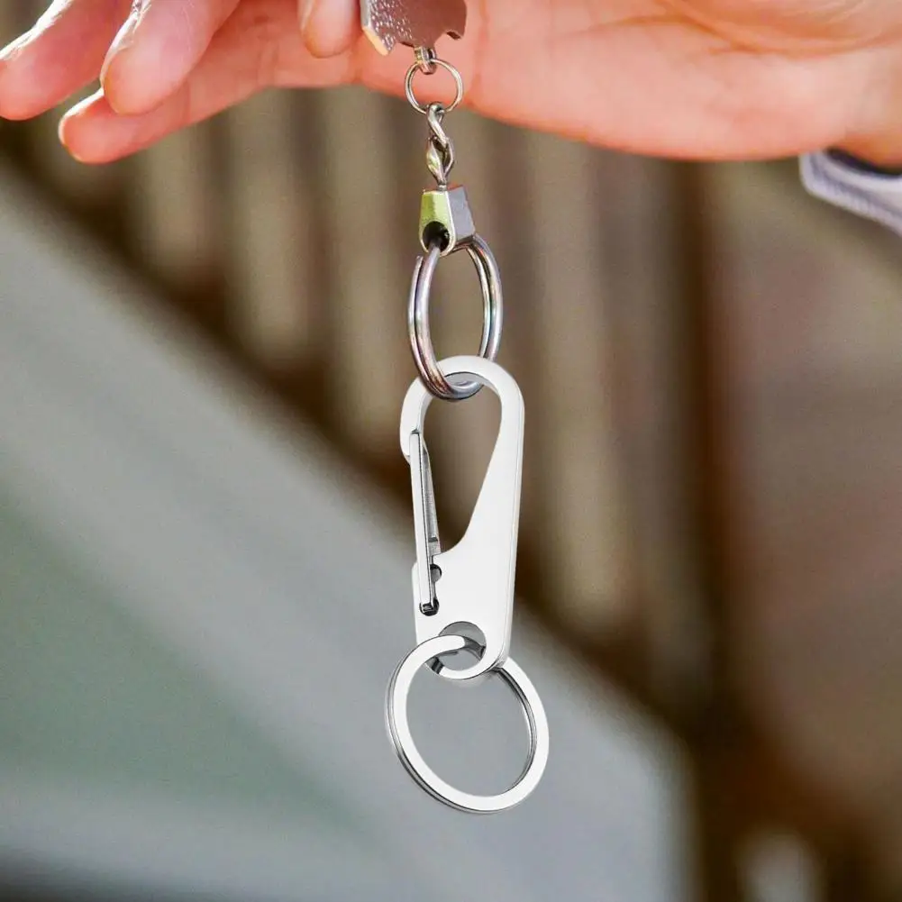 Stainless Steel Keychain Heavy-duty Quick Release Keyring with Buckle Bottle Opener Keychain Corrosion Resistant EDC Tool