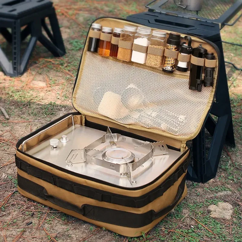 

15L Tactical Camping Storage Bag with Handle Camping Cookware Organizer Large Capacity Picnic Organizer Box for Climbing Picnic