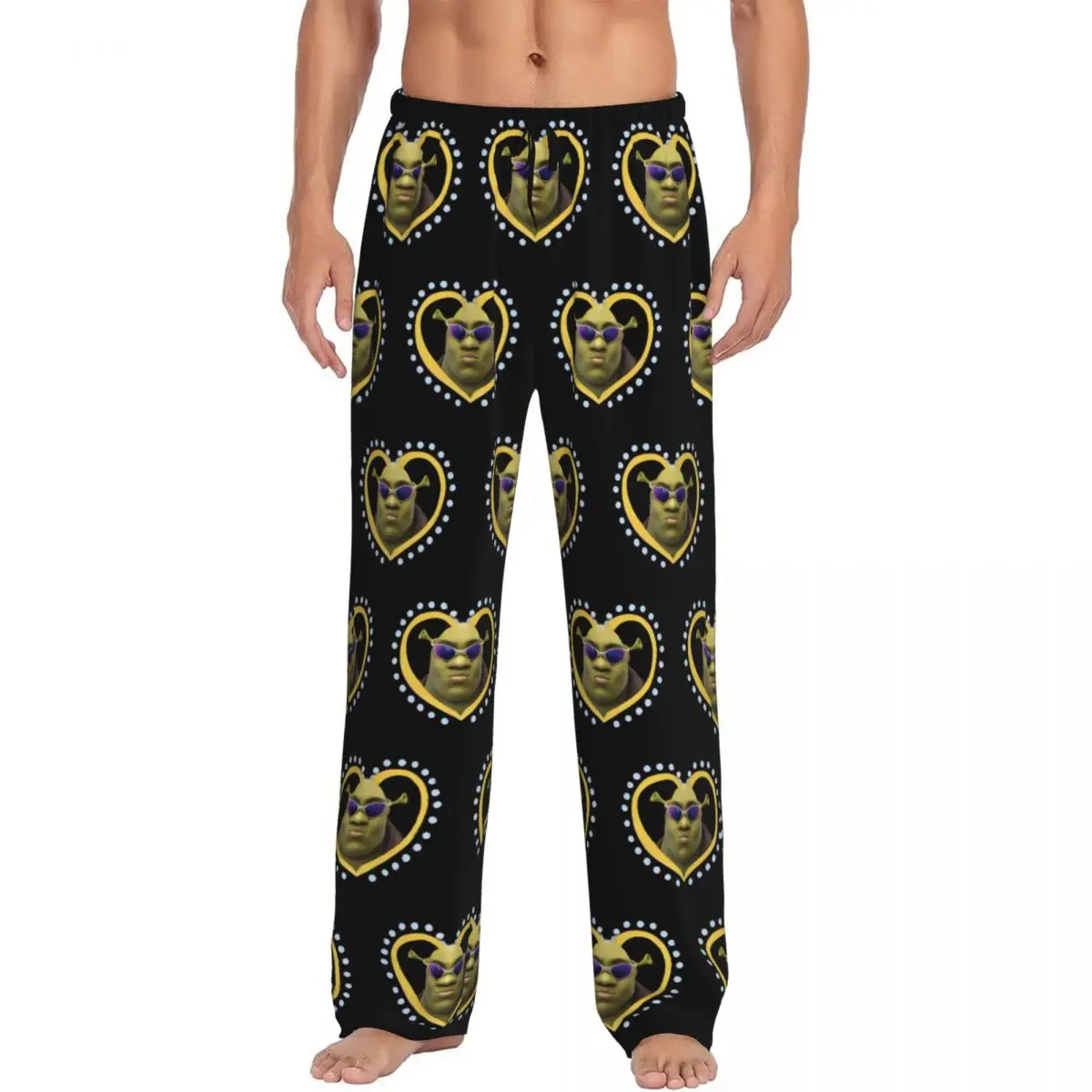 

Мужские пижамные штаны с принтом S-shreks, забавные мультяшные штаны для сна с карманами