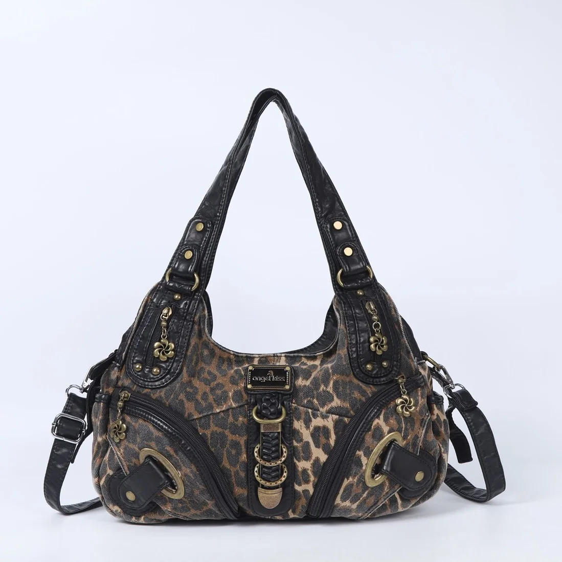 Angel Kiss Women's Fashion Shoulder Bag Large Top-Handle Satchel Dumpling Pack Multi-Pocket Coffee Shoulder Bag Purse image 3