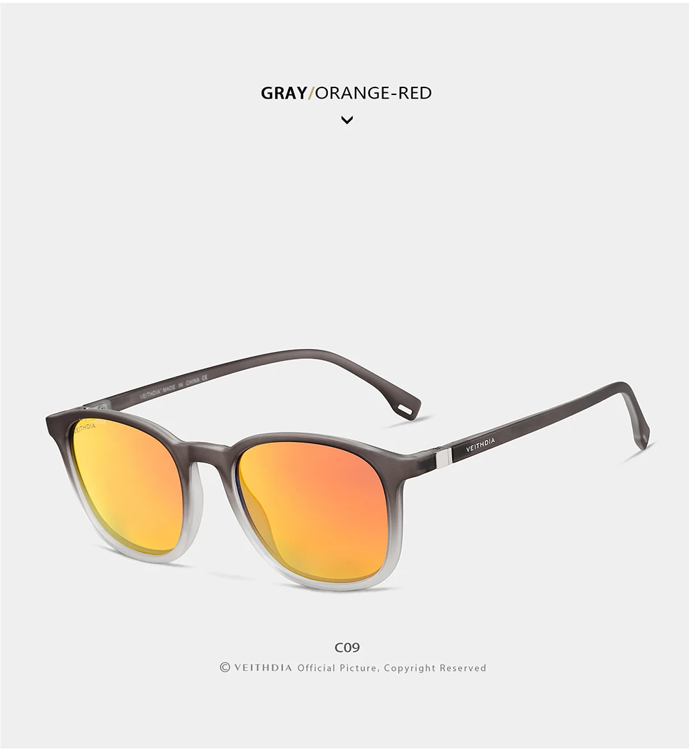 VEITHDIA Marke männer Sonnenbrille Retro TR90 Brillen Polarisierte Linse Vintage Brillen Männlich Fahren Sonnenbrille Für Frauen V7520 – Detail 22