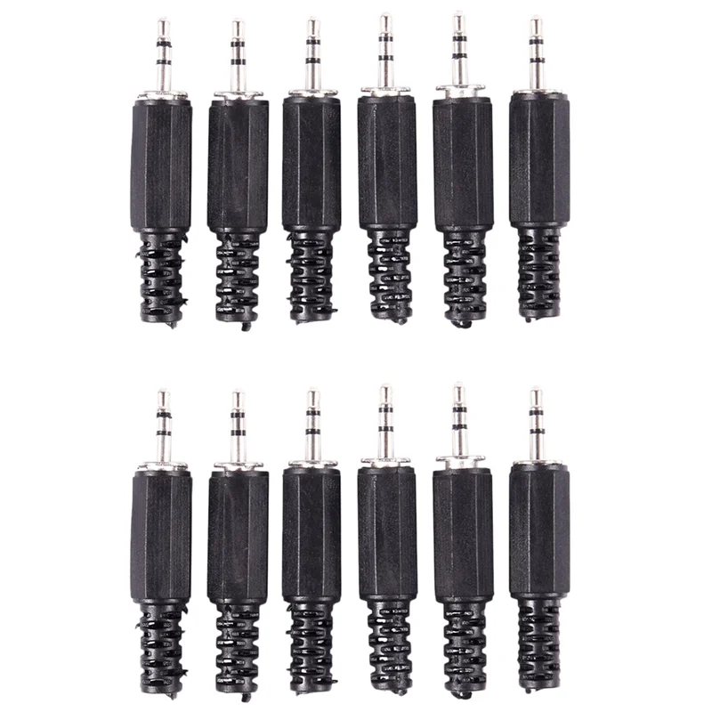 

AB46-12Pcs 2.5Mm Stereo Male Plug Jack DIY Solder Headphones Audio Connector