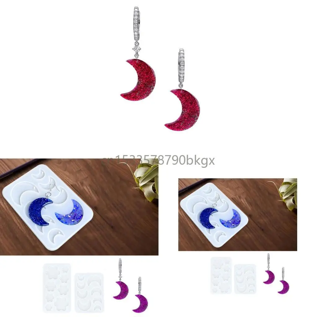 

Reusable Silicone Jewelry Mould Flower Moon Design Pendant Making Set J78E