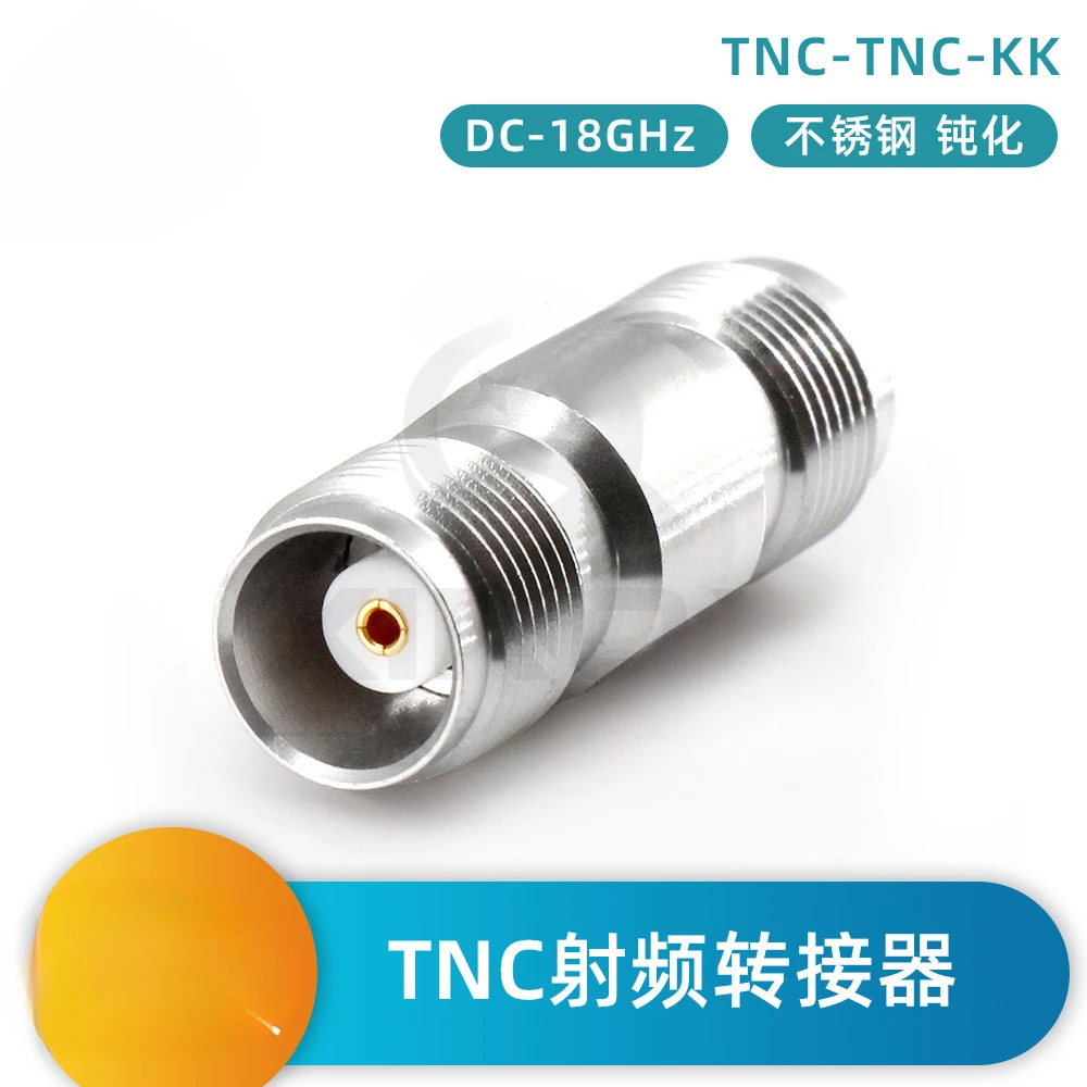 DC-18GHz RF Adapter Stainless Steel External Screw Internal Hole Adapter TNC Female Head Converter