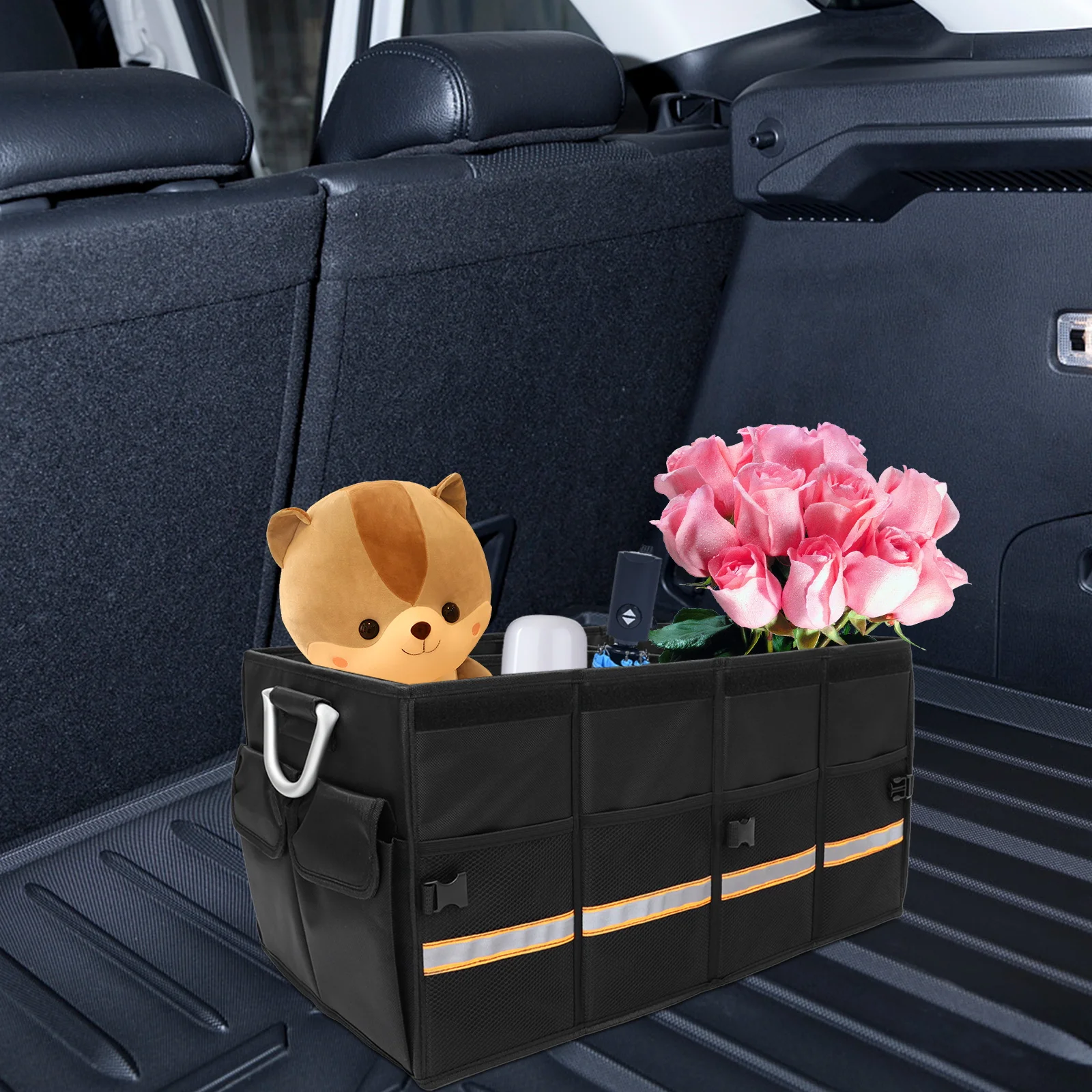

Car Trunk Storage Organizer Oxford Cloth Foldable Compartment Box For Groceries Emergency Tools Travel Suv Van Carrying Solution