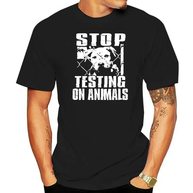 2020 Hot Sale New Men Stop Testing on Animals  Rights Dog  Rat Mice Equality Tee T Shirt Summer  Fashion