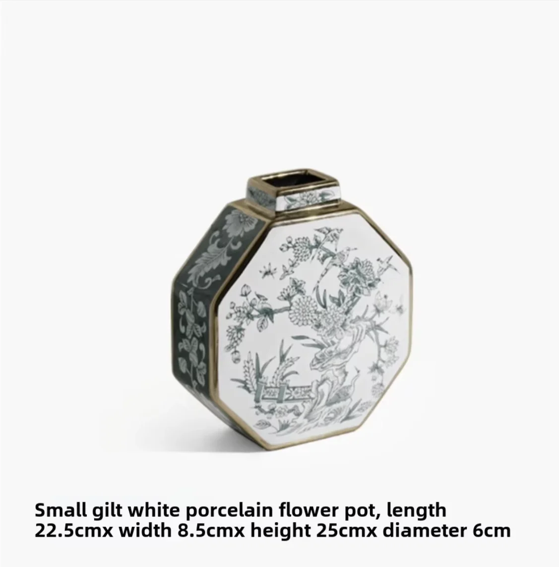 Vase Kürbis Keramik Blumenornament