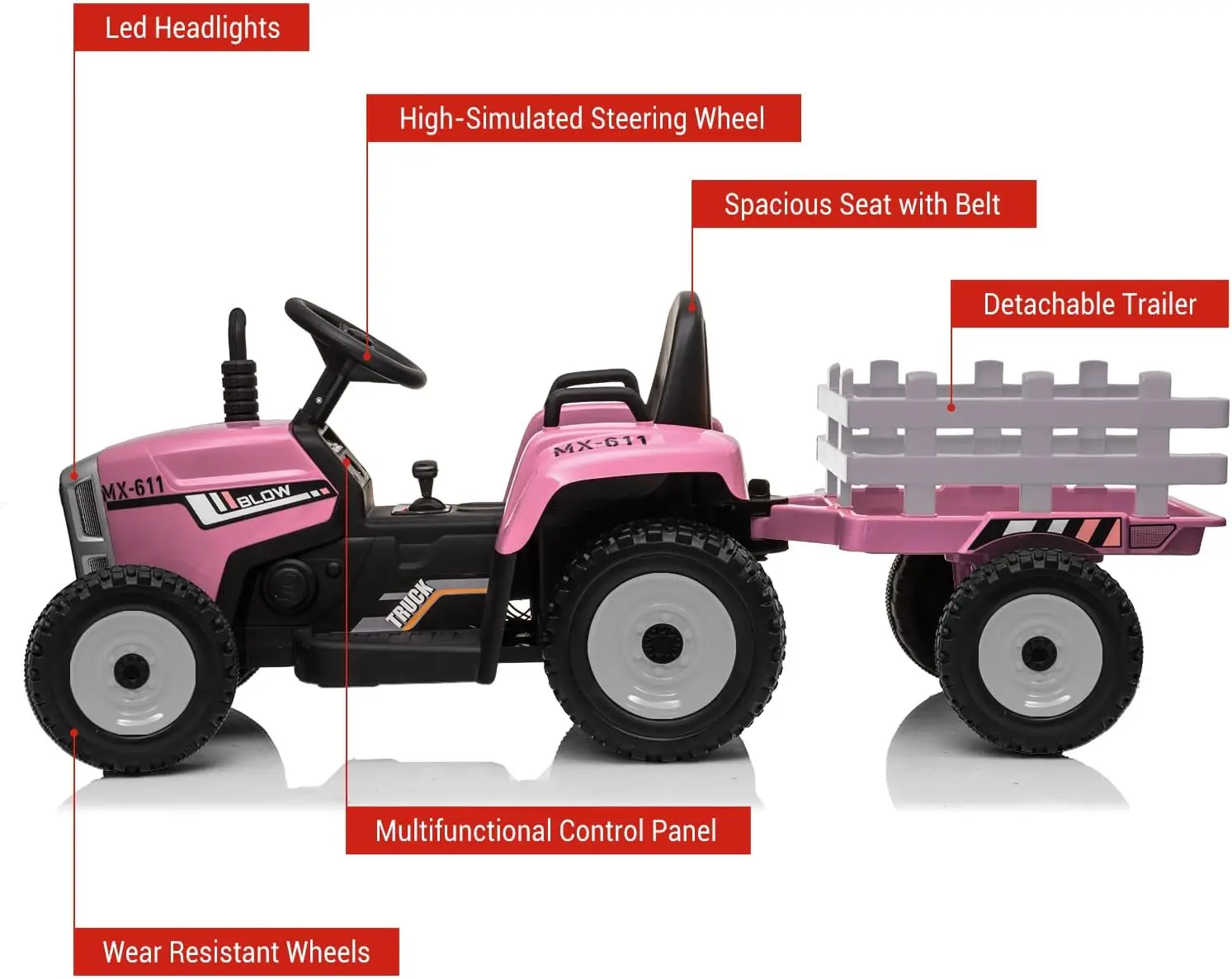 35W キッズライドオンミニトラック、電動乗用車、親用リモコン付きライト、音楽、高速・低速切替機能付き、3歳以上対象