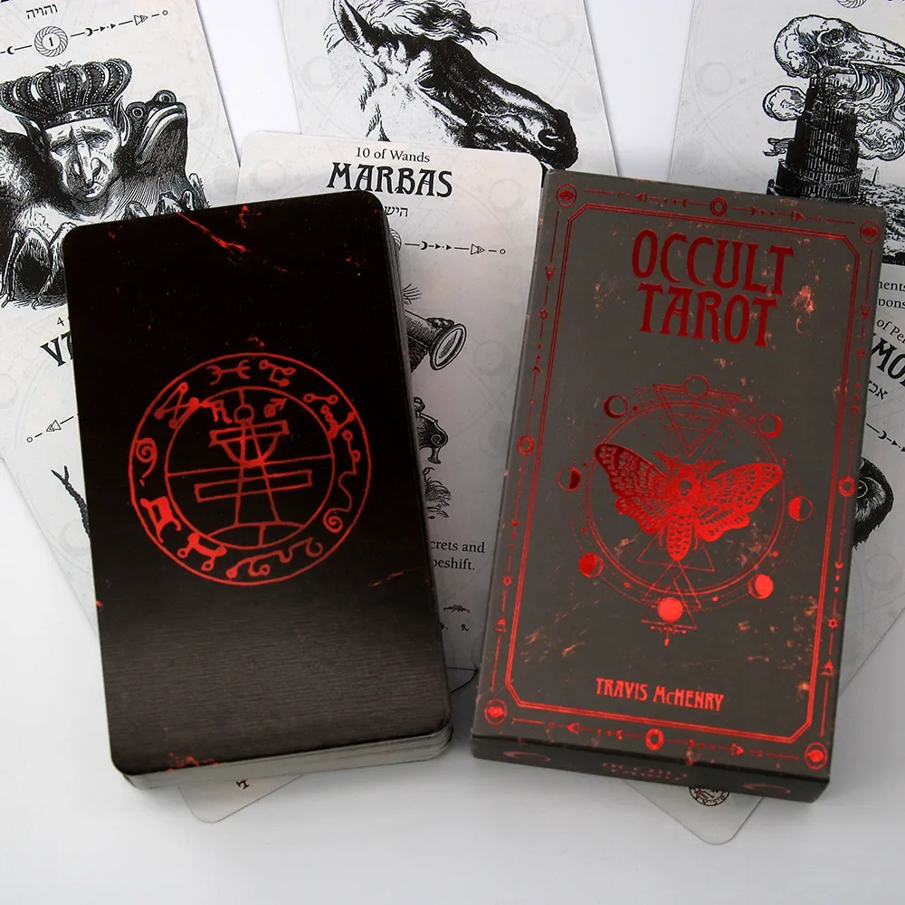 Juego de cartas de Tarot Occult, juego de cartas de oráculo de 78 barajas, tablero de juego de cartas de fiesta familiar, monónico antiguo