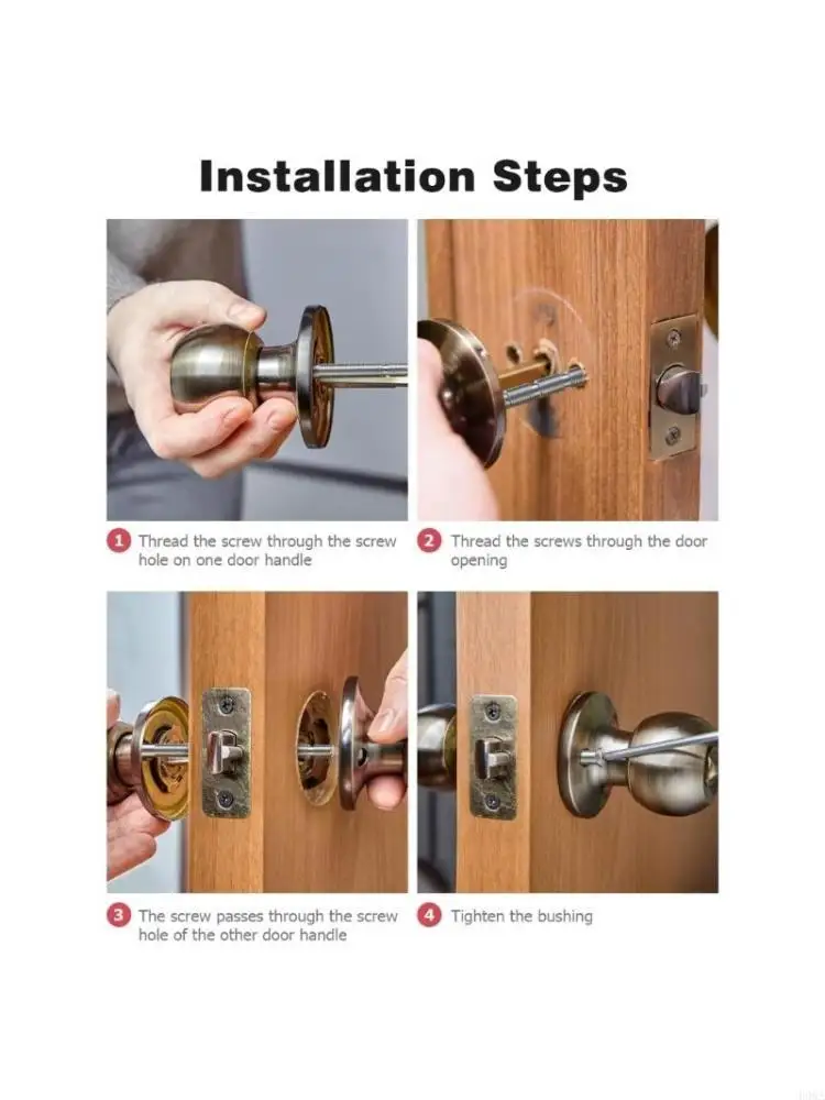 4mm Door Handle Screws Nickel Plated Screw Connecting Bolts & Sleeve for Fixing Door Handles Escutcheons Cabinet Drawer 