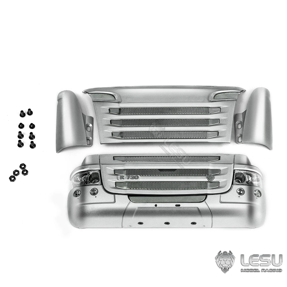 Accessories LESU Metal R730 Front Face Net Bumper Set Spare for 1/14 RC Tractor Truck R470 R620 DIY Model Upgraded Parts TH23156