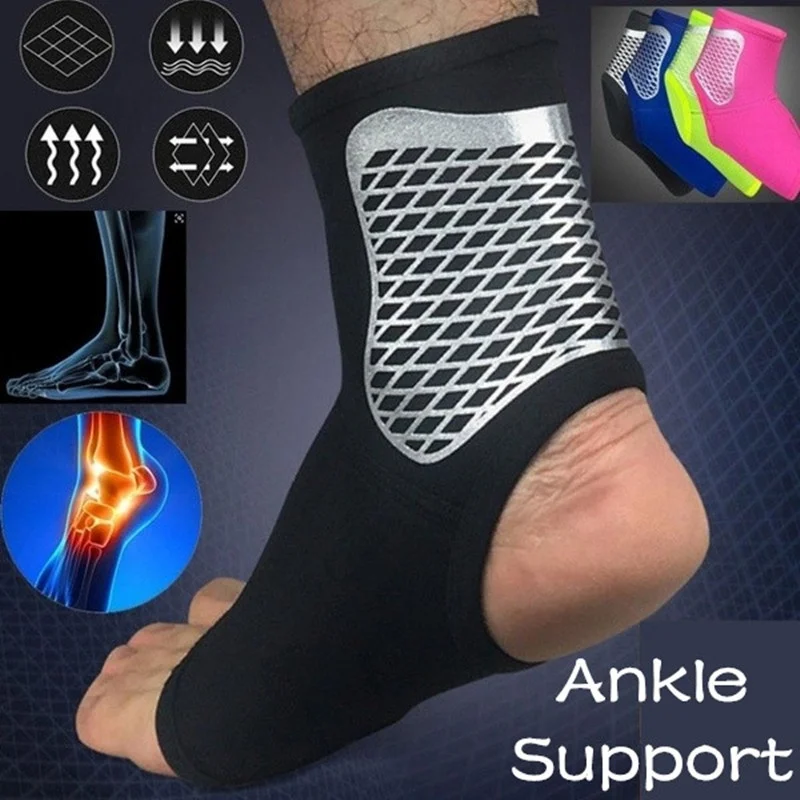 1Pc Compression Ankle Sprain Brace Sports Fitness Foot Support Bandage Achilles Tendon Strap Protector Pain Relief