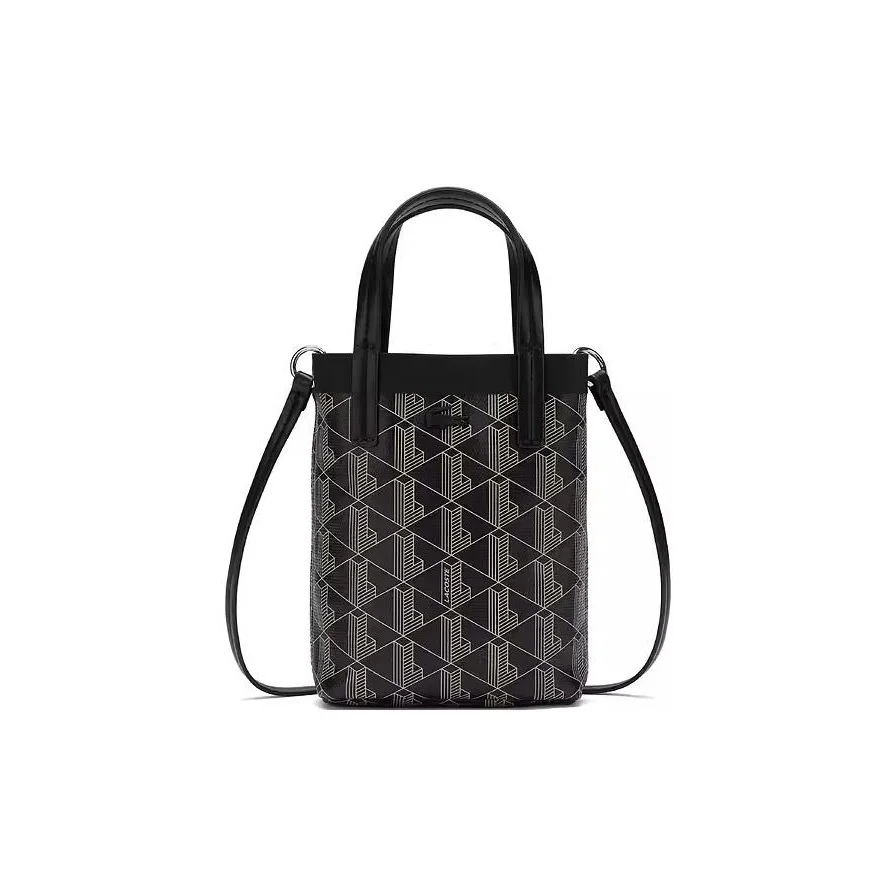 Bolsa de Mão LACOSTE em PVC, Bolsa de Ombro, Bolsa Transversal Pequena Feminina Preta Bege Amarela