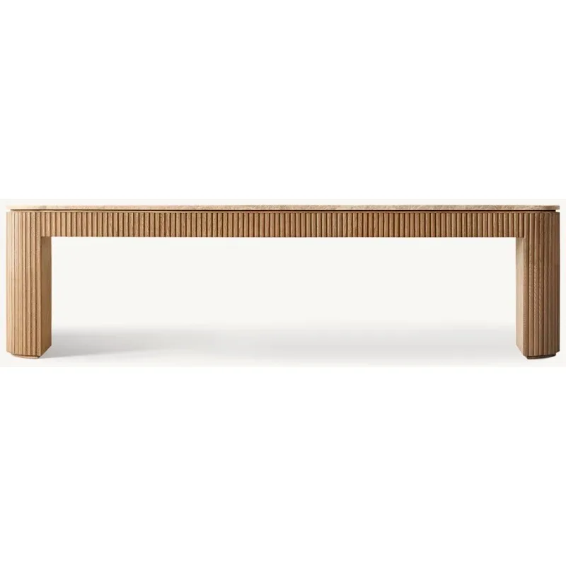 

American solid wood high-end luxury entrance cabinet desktop is designed with marble material