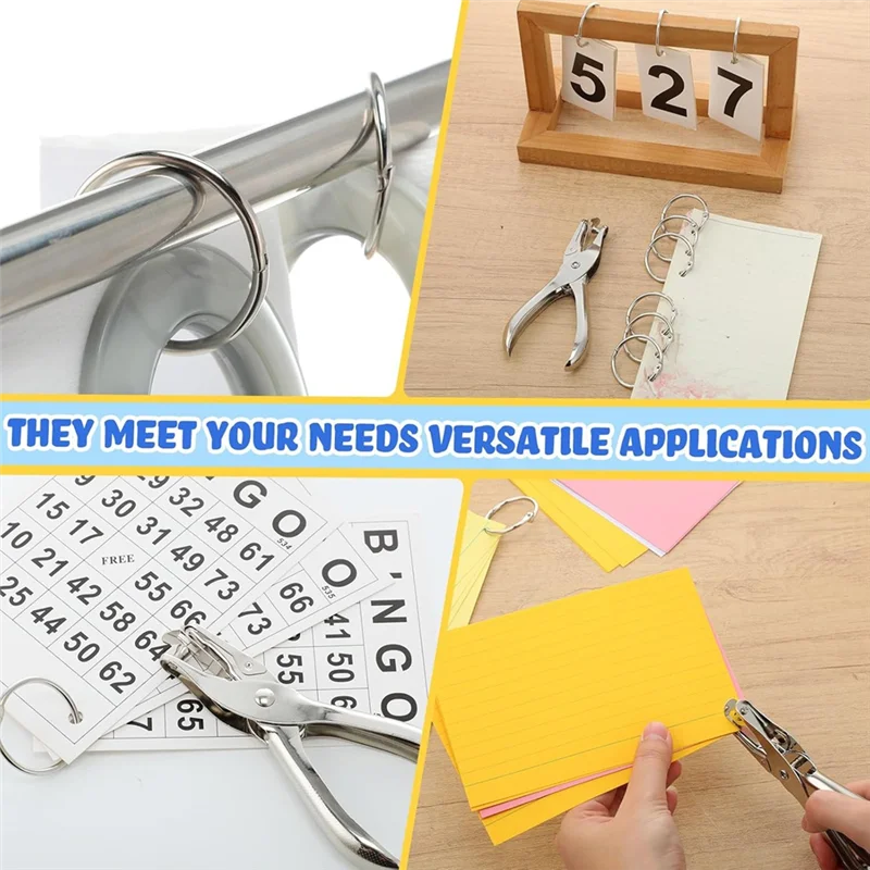 SR-学校用品 パンチ 100個入り シングルホールパンチ、1/4インチ ワンホールパンチャー バインダーリング 教室、工作用