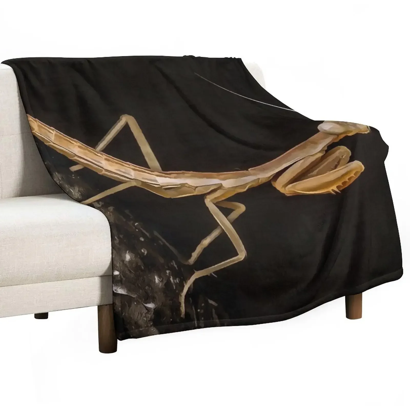 

Praying Mantis Cute And Creepy Insect Art Throw Blanket for sofa Extra Large Throw Blankets