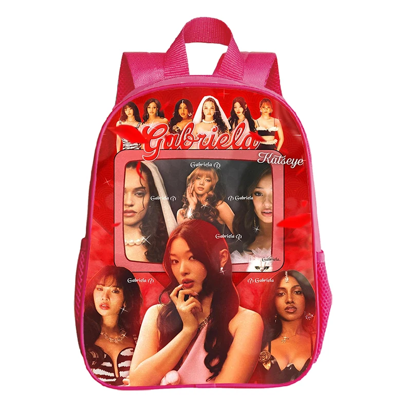 Kids Kindergarten Bags Katseye Beautiful Chao Backpack Children's Bookbag 12Inch Cute Backpacks Baby Girls Pink Schoolbag Gifts
