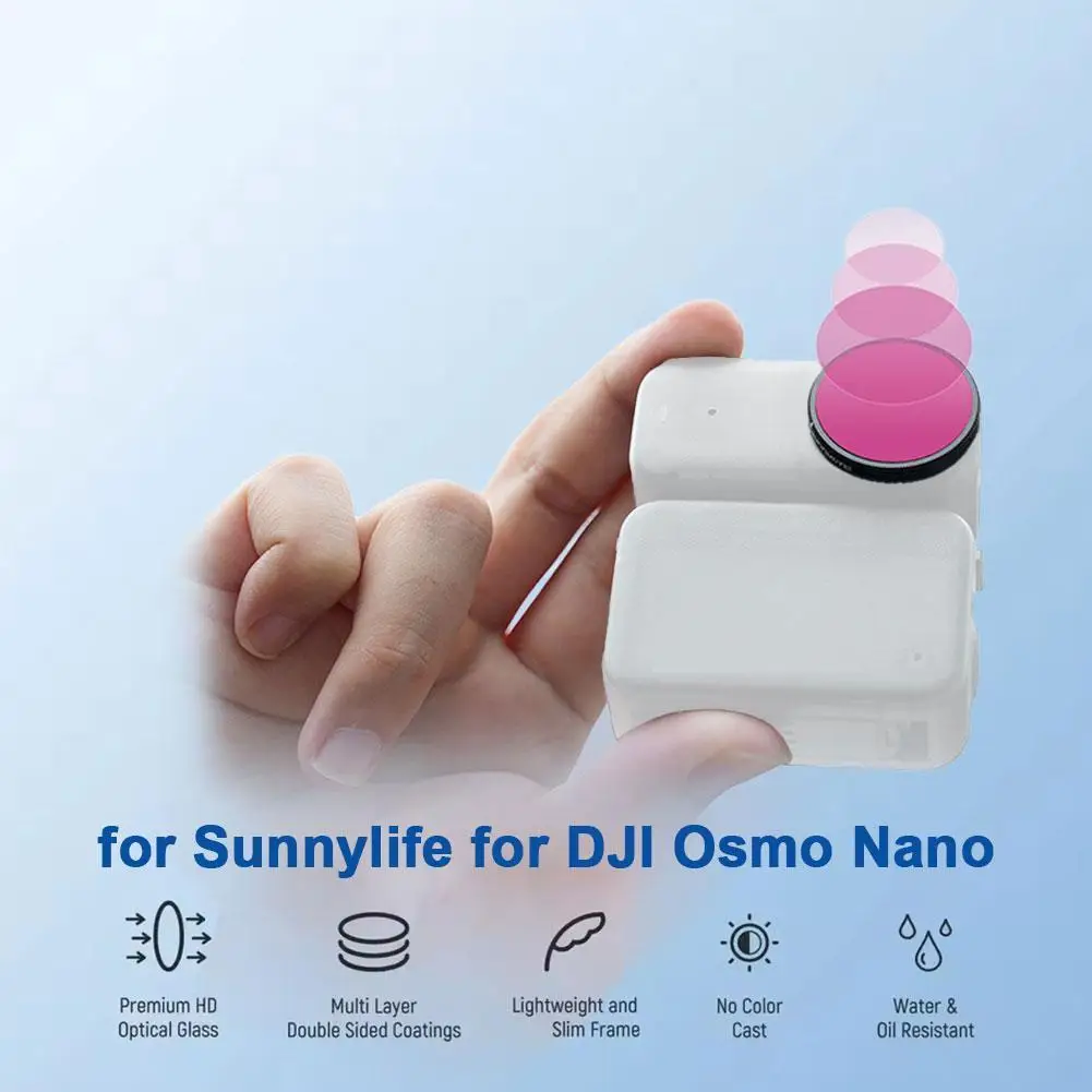 Sunnylife For DJI Osmo Nano Filter MCUV/ND8/ND16/CPL/1/4 Various Styles Multi-layer Coating Black Soft Action Camera Accessories