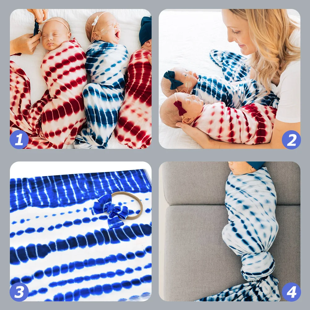 2 مجموعات الطفل قماط بطانية القوس عقال الوليد التفاف بطانية الرضع التصوير الدعامة خفيفة الوزن تنفس