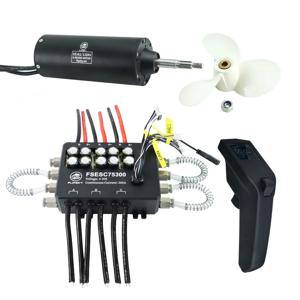 Flipsky Group W7 Electric Skateboard Kit Includes High Current FSESC 75300 /75200 and 65161 Motor