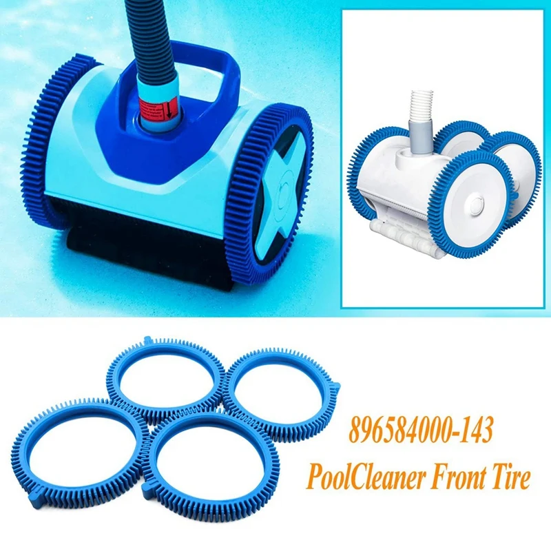 4Pcs 896584000-143 Blue Front Tire Kit With Hump Replacement For Pool Cleaners 2X,4X,Pool Tire Easy Install Easy To Use