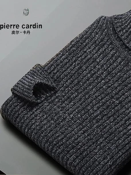 

Pierre Cardin High Ne Men's Sweater Thiened Woolen Mink Winter Comfortable Warm Faionable Busin Casual Knitwear