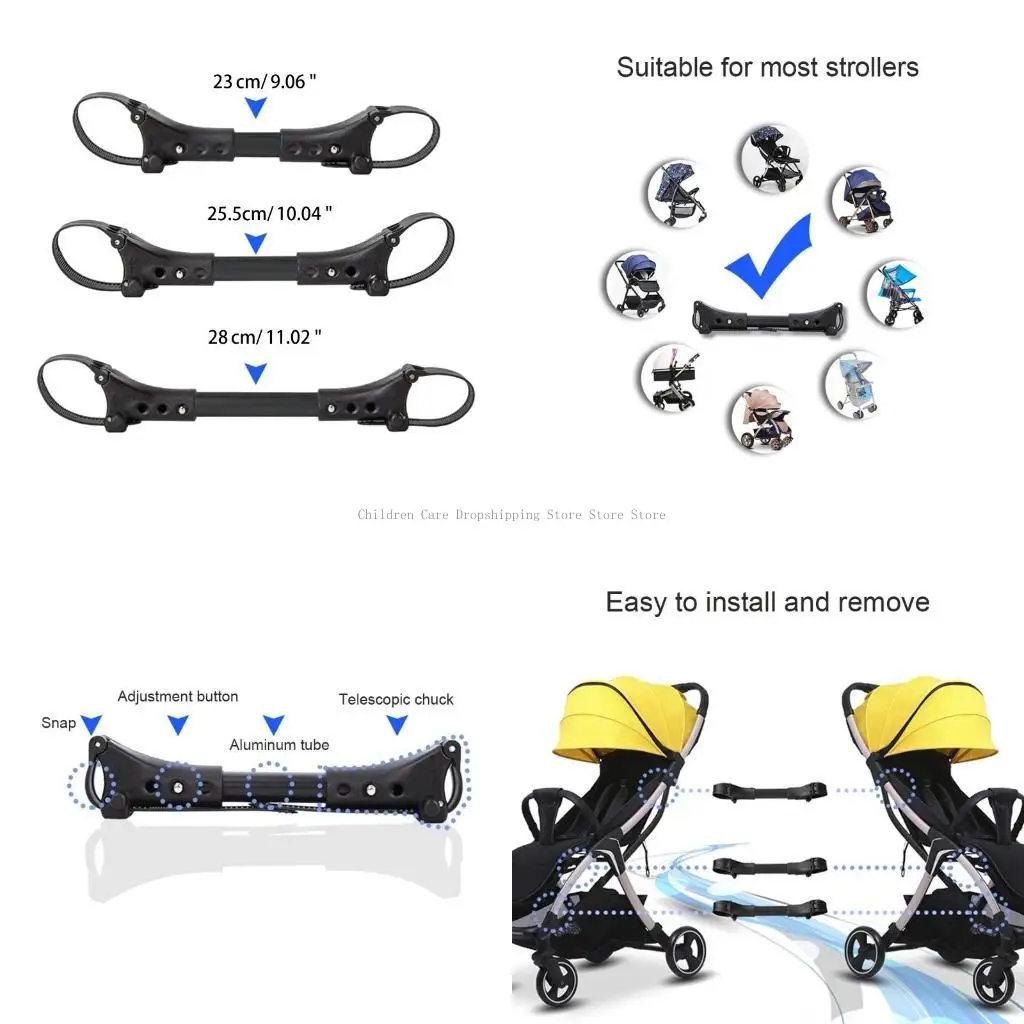 

3Pcs Twin Baby Stroller Connector Universal Joints Triplets Quadruplets Infant Cart Secure Straps Adjustable Linker Hook