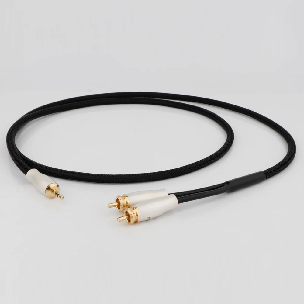 Preffair OFC Copper HIFI Single RCA to Dual RCA Subwoofer Audio Cable One Sub-2 Splitter Y RCA Cable