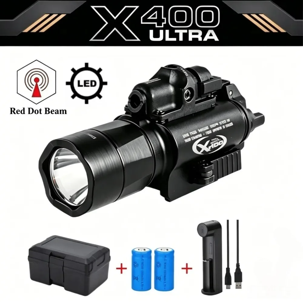X400/X300 Taktische Taschenlampe Combo Rot-Grün-Punkt 1000 Lumen LED-Visierlicht für Picatinny-Schiene, Airsoft & Jagd – Detail 3