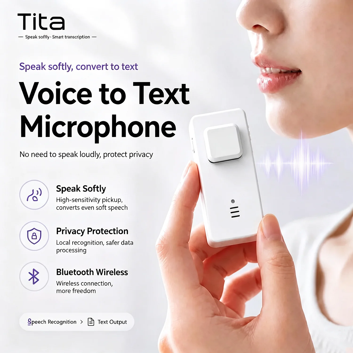 Voice‑to‑text microphone  AI computer Voice‑Typing Device Offline‑Recognition Vibe Coding Keyboard Typeless